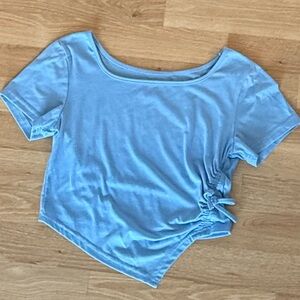 Light Blue Asymmetrical Top